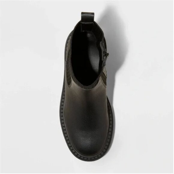 NWT Universal Thread Women's Kyrie Chunky Heel Ankle Sock Black Boots 9 Wide - Picture 4 of 14